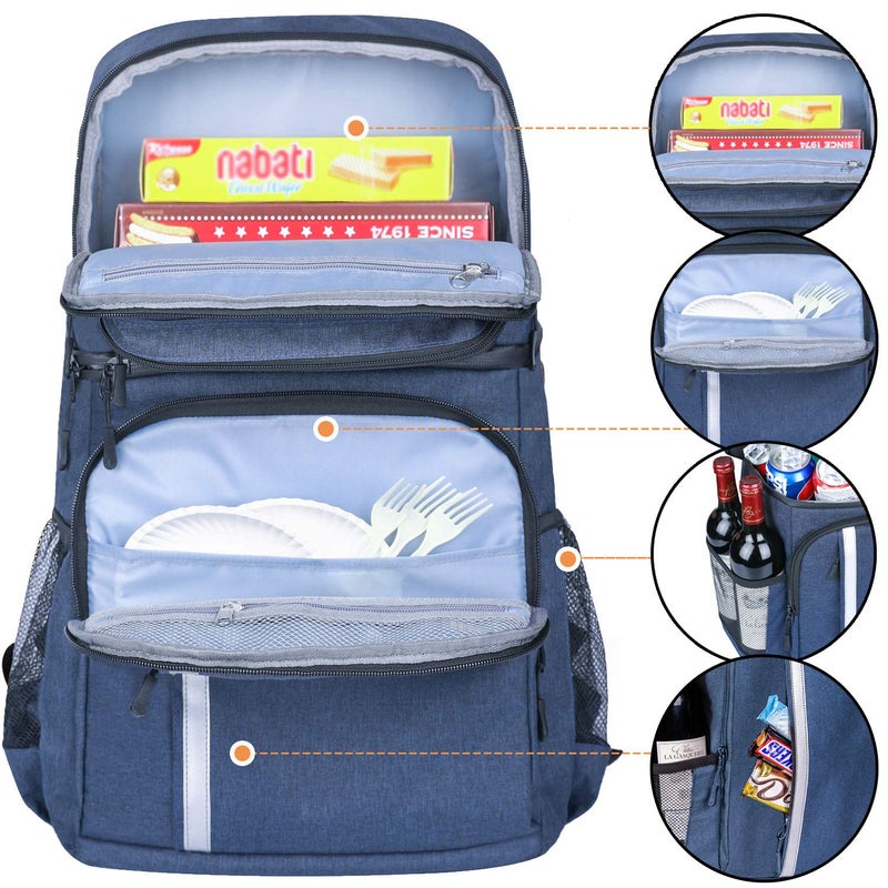FORICH Backpack Cooler Leakproof Insulated Waterproof Backpack Cooler Bag, Lightweight Soft Beach Cooler Backpack for Men Women to Work Lunch Picnics Camping Hiking, 30 Cans - Image 4